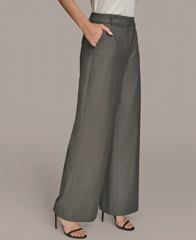 Donna Karan New York Women's Flat-Front Pinstriped Pants