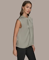 Donna Karan New York Women's Cap-Sleeve Twist-Neck Top
