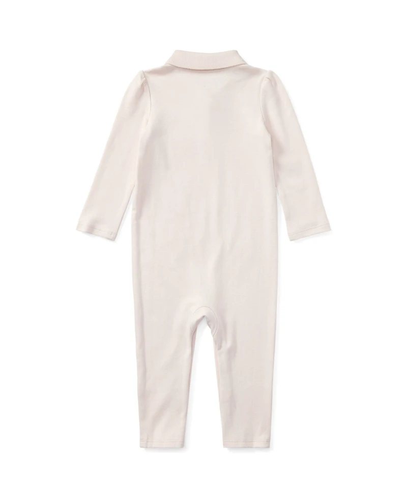 Polo Ralph Lauren Baby Girls Ribbed Collar Coverall