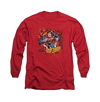 Superman Men's Sorry About The Wall Long Sleeve Adult Tee / T-Shirt
