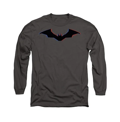 Batman Men's The Tri Color Bat Silhouette Long Sleeve Adult Tee / T-Shirt