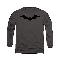 Batman Men's The Tri Color Bat Silhouette Long Sleeve Adult Tee / T-Shirt