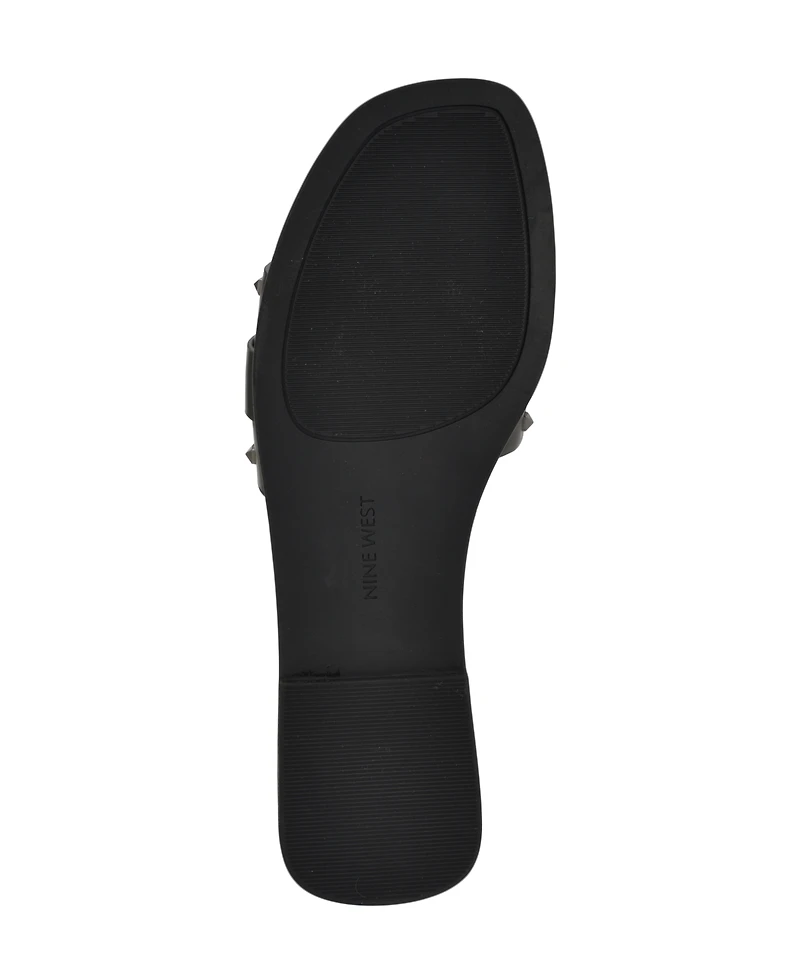 Nine West Women's Griyen Studded Flat Slide Sandals