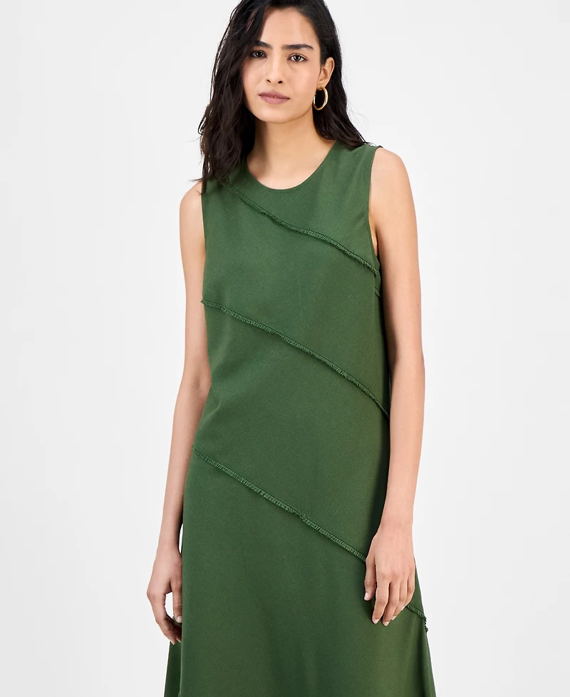 Robbie Bee Women's Crewneck Sleeveless Midi Dress