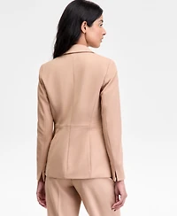 Kasper Women's Peak-Lapel Peplum One-Button Blazer, Regular & Petite