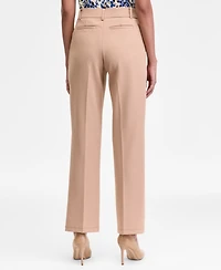 Kasper Women's Mid-Rise Faux-Fly Straight Pants, Regular & Petite