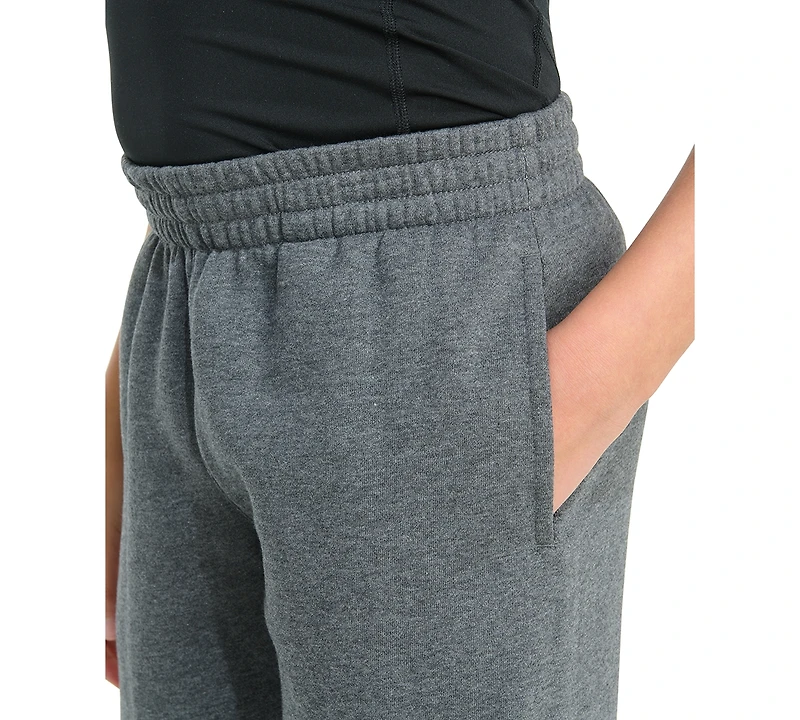 adidas Big Boys Elastic-Waistband Essential Logo Fleece Heather Jogger Pants