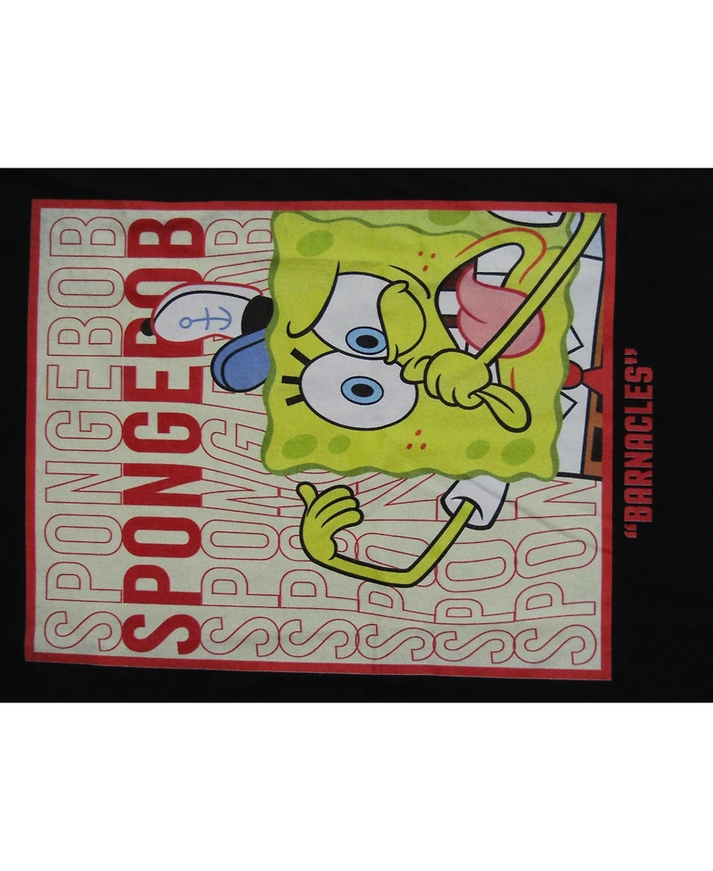 SpongeBob SquarePants Men's The Barnacles Black Long Sleeve Tee- L