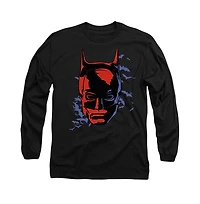 Batman Men's The Shadowed Headshot Long Sleeve Adult Tee / T-Shirt
