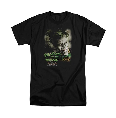 Batman Men's Arkham Asylum Welcome To The Madhouse Short Sleeve Adult Tee / T-Shirt
