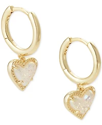 Kendra Scott Pave & Colored Heart Charm Huggie Hoop Earrings