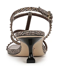 Circus Ny by Sam Edelman Women's Jaida Glitz Strappy Kitten Dress Sandals