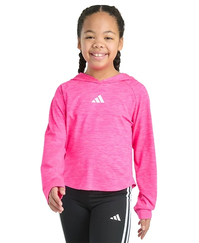 adidas Big Girls Long-Sleeve Hooded Melange Top