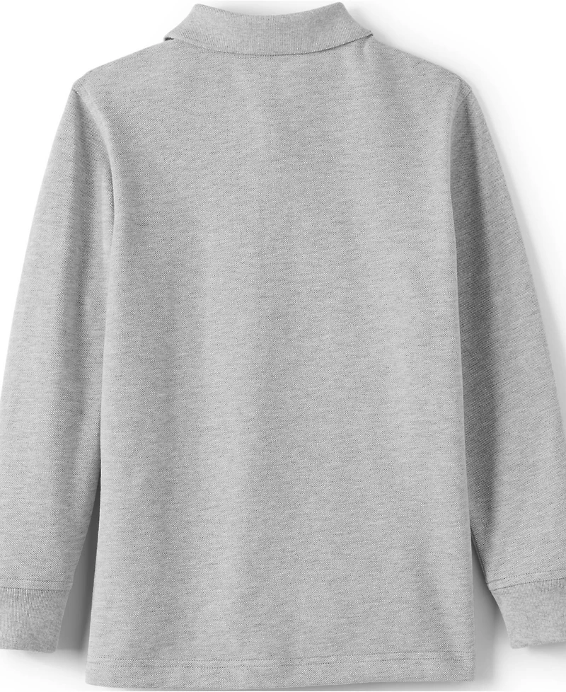 Lands' End School Uniform Kids Long Sleeve Mesh Polo Shirt