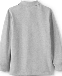 Lands' End School Uniform Kids Long Sleeve Mesh Polo Shirt