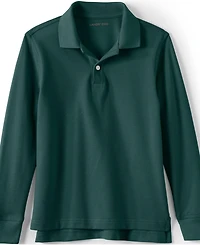 Lands' End School Uniform Kids Long Sleeve Mesh Polo Shirt