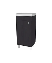 Fm Furniture Oracle Bathroom Vanity, Single Door, Two Storage Shelves, Wengue Finish
