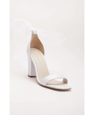 Forever & Always Shoes Taylor Bridal Leather Sandals with Ribbon (Women)
