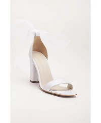 Forever & Always Shoes Taylor Bridal Leather Sandals with Ribbon (Women)