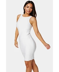 Bebe Women's Racer Neck Bandage Short Dress