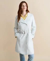 Furniq Uk Women's Leather Trench Coat, Created for Macy's