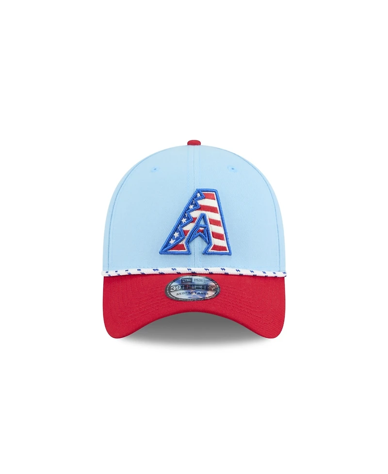 New Era Men's Light Blue/Red Arizona Diamondbacks 2025 Fourth of July 39THIRTY Flex Hat