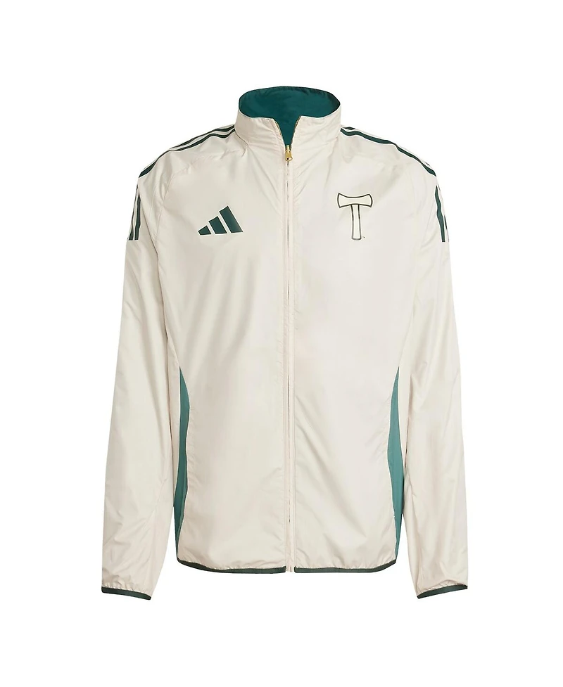 Adidas Men's Green/White Portland Timbers 2025 Anthem Reversible Full-Zip Jacket