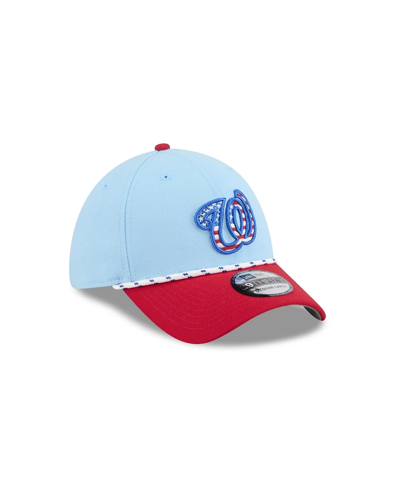 New Era Men's Light Blue/Red Washington Nationals 2025 Fourth of July 39THIRTY Flex Hat