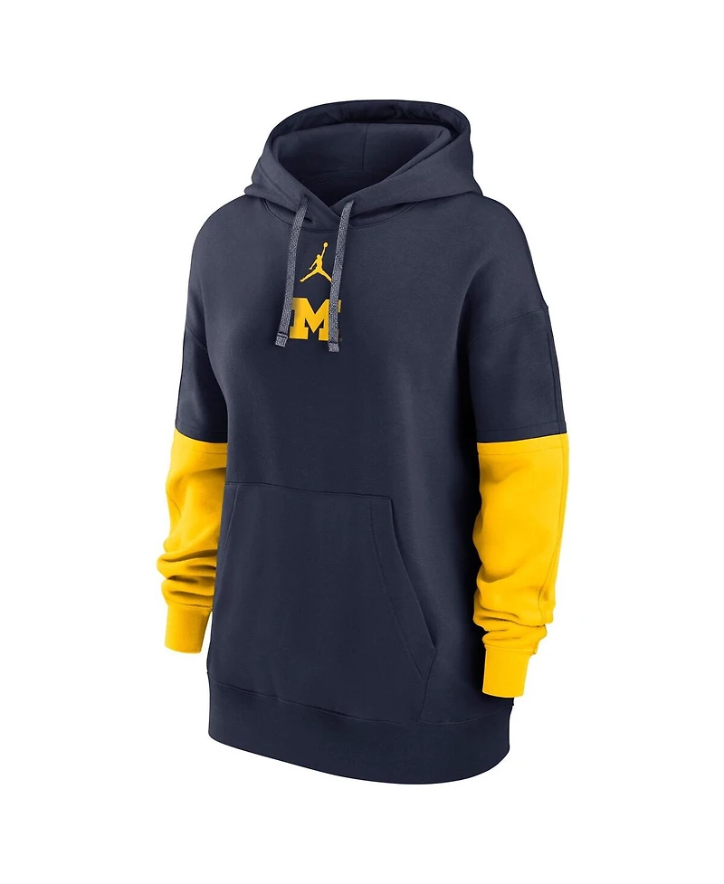 Nike Women's College Navy Michigan Wolverines Essential Fleece Pullover Hoodie