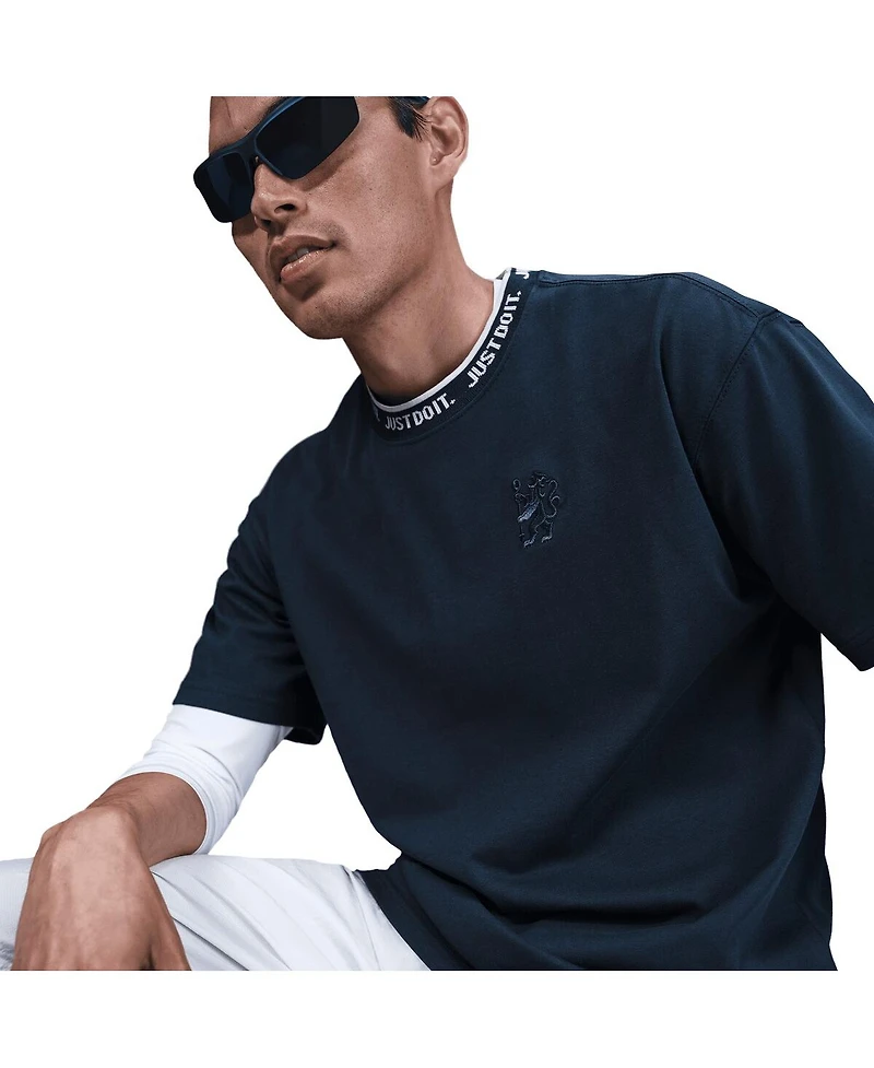 Nike Men's Navy Chelsea Premium Just Do It Relaxed Fit T-Shirt