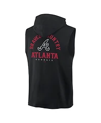 Fanatics Men's Black Atlanta Braves Fire Speed Sleeveless Pullover Hoodie