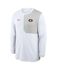 Nike Men's White Georgia Bulldogs 2025 Sideline Coach Uv Performance Long Sleeve T-Shirt