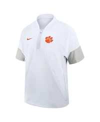 Nike Men's White Clemson Tigers 2025 Sideline Short Sleeve Quarter-Zip Coach Jacket
