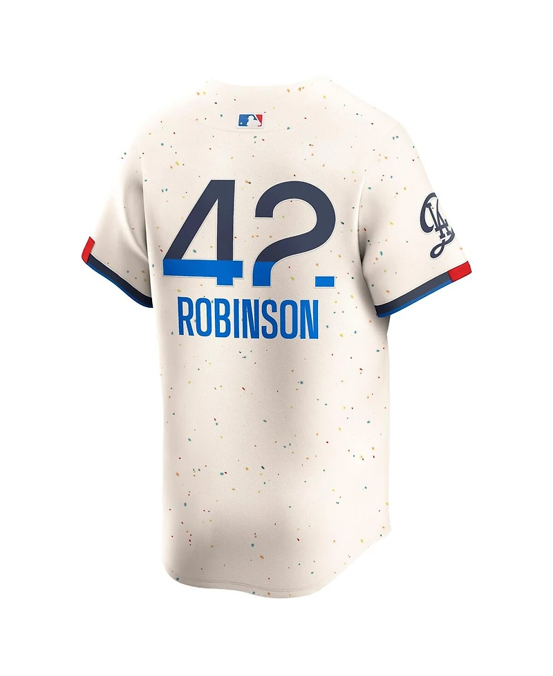 Nike Men's Jackie Robinson Cream Los Angeles Dodgers City Connect Limited Player Jersey