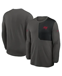 Nike Men's Pewter Tampa Bay Buccaneers Sideline Coach Uv Performance Long Sleeve T-Shirt