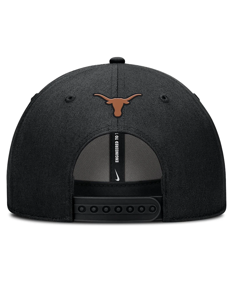 Nike Men's Black Texas Longhorns Rise Practice Adjustable Hat