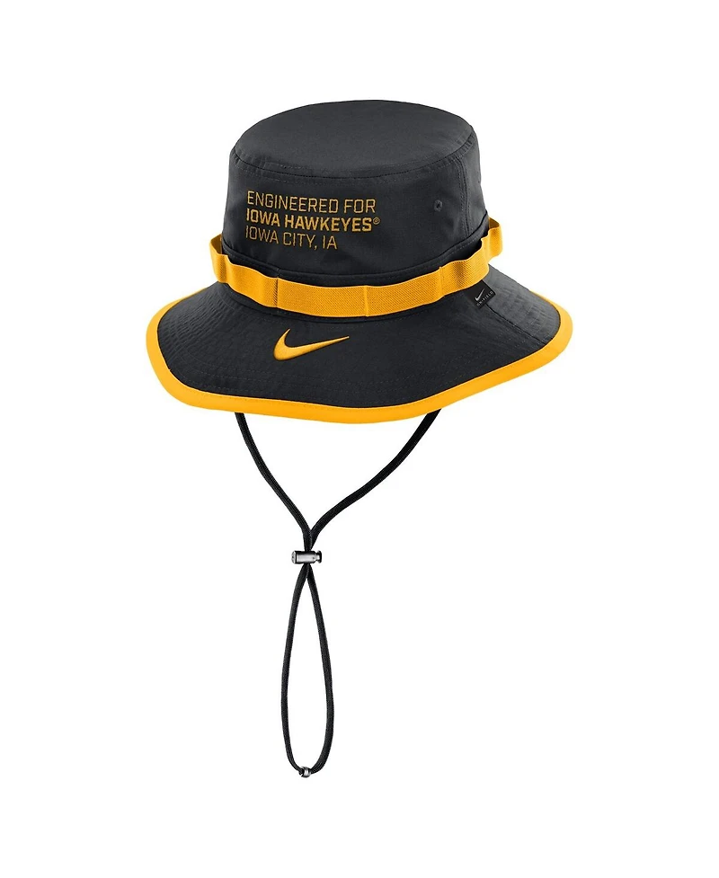 Nike Men's Black Iowa Hawkeyes 2025 Sideline Apex Boonie Performance Bucket Hat