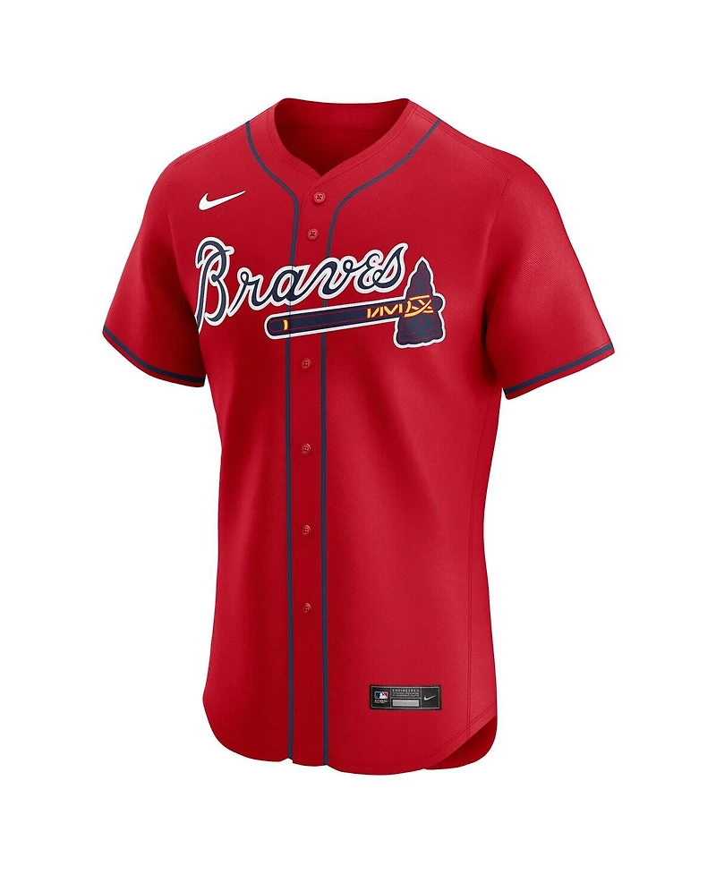 Nike Men's Ronald Acuna Jr. Red Atlanta Braves Alternate 2 Elite Jersey