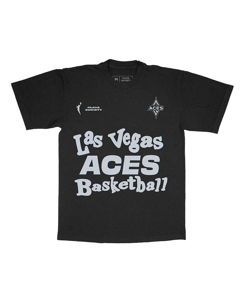 Playa Society Men's and Women's Black Las Vegas Aces Wordmark T-Shirt
