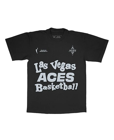 Playa Society Men's and Women's Black Las Vegas Aces Wordmark T-Shirt