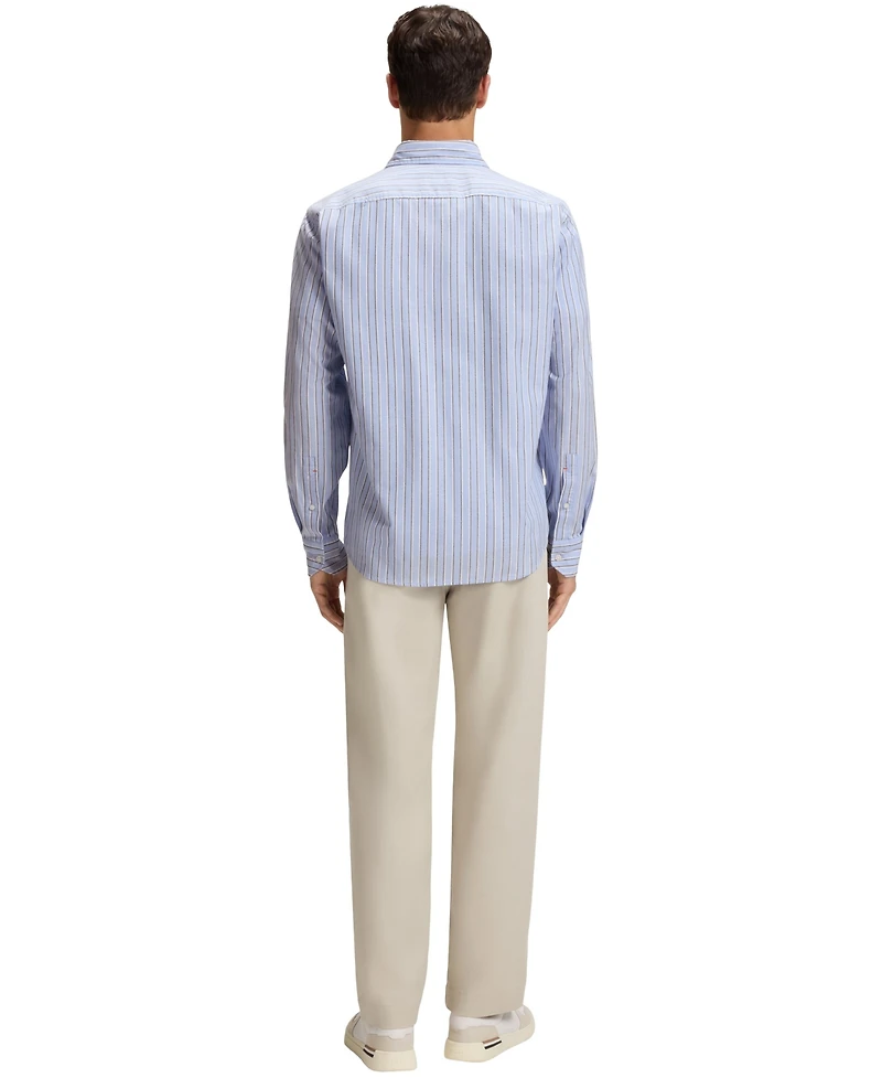 Boss by Hugo Men's Stretch-Cotton Dobby Regular-Fit Shirt
