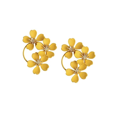 Sohi Floral-Circular Drop Earrings