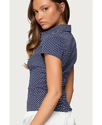 Edikted Women's Polka Dot Tailored Button Up Shirt