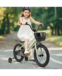 Kids Bike with Training Wheels Adjustable Seat Handlebar for Ages 4 to 7