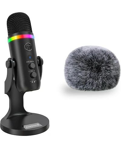 ZealSound Usb Microphone K66Pro Bundle with Furry Windscreen D65K