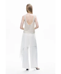Nocturne Women's Open Back Crystal Stone Detailed Blouse