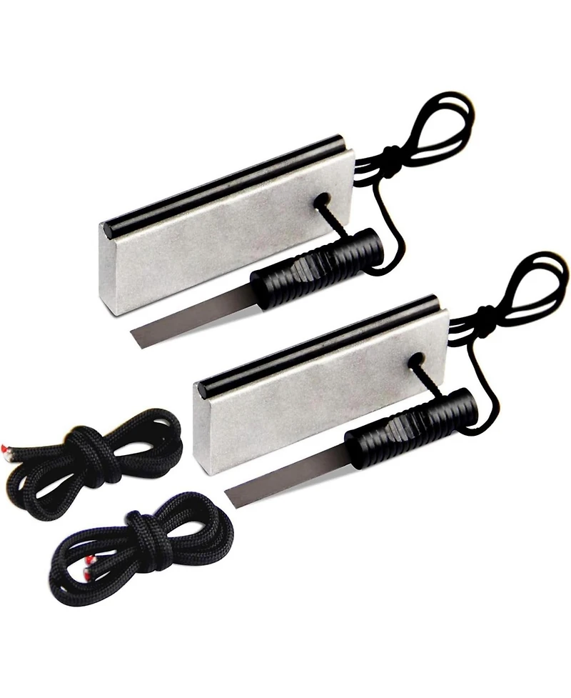 Aofar Magnesium Fire Starter Af-374 (2-Pack) Waterproof Fire Steel Pouch for Camping, Hiking, Hunting, Backpacking,Outdoor Survival fire Striker kit