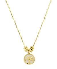 Unwritten Mother of Pearl Family Tree Pendant Necklace