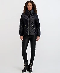 Karl Lagerfeld Paris Women's Pillow-Collar Puffer Coat