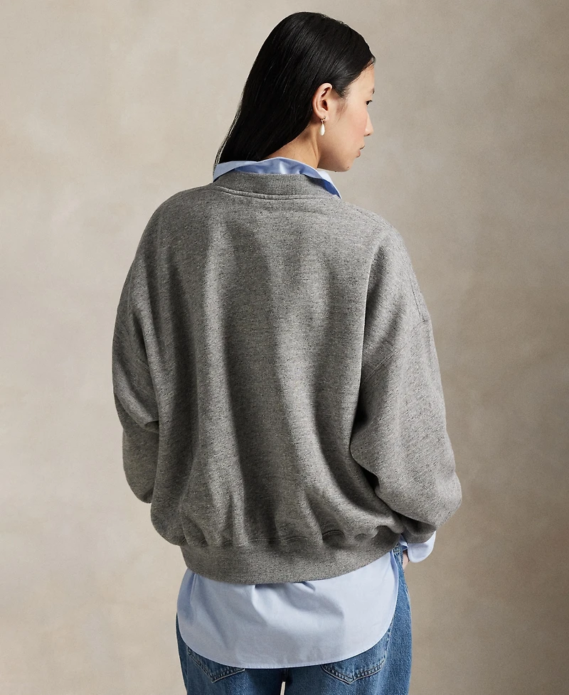 Polo Ralph Lauren Women's Embroidered-Crest Fleece Crewneck